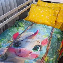 Комплект постільної білизни MirSon Kids Time 17-0717 Unicorn in the Tropics Ranforce Elite 143 x 210 см (2200010620740) - мініатюра 2
