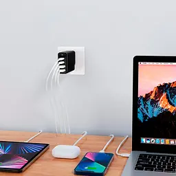Мережевий зарядний пристрій Choetech PD140W GaN 4-Port Wall Charger Black (PD6005-EU-BK) [100839] - мініатюра 5
