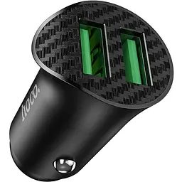 Автомобільний зарядний пристрій Hoco Z39 QC3.0 Black 2 USB+ USB Cable Lightning - мініатюра 2