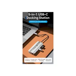 Концентратор Vention USB 3.1 Type-C to HDMI 4K60Hz/USB 3.0x3/PD 100W 5-in-1 (TQDHB) - мініатюра 2