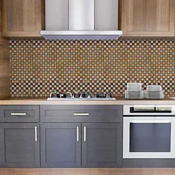 Мозаїка дзеркальна Wall Sticker 298х298х4.5мм Сірий+оранж SW-00002361 - мініатюра 5
