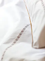 Комплект постільної білизни Ecotton Євро з вишивкою та кантом український хрестик Cappuccino із перкалю в чохлі (25138) - мініатюра 6
