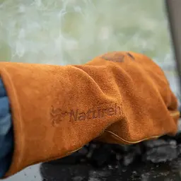 Рукавички вогнестійкі шкіряні Naturehike NH20FS042 M коричневі - мініатюра 3