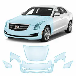 Антигравійна захисна бронеплівка за лекалами для Cadillac ATS I 2013-2019 - передня частина авто (капот бампер крила))