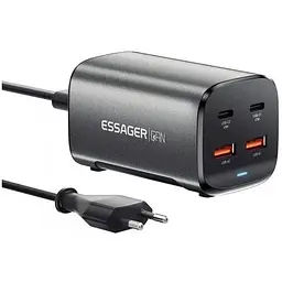 Зарядний пристрій Essager 2xUSB-C + 2xUSB 67W GaN (ECT2AC-JYB0G-Z)