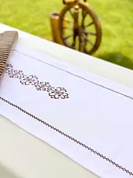 Ранер доріжка Ecotton 45x170 см для обіднього столу водовідштовхувальна в етно-стилі біла (25259) - мініатюра 3
