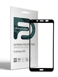 Захисне скло для HUAWEI Y5P, Full Glue HD, 2.5D, повністю прозоре, на весь екран, глянцеве, загартоване 9H, повне проклеювання по всій поверхні, з чорною рамкою, протиударне, кришталево чітке зображення, ArmorStandart (ARM58293)