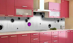 Кухонний фартух Чорні бульбашки Кулі ПВХ для декору 60х300 см Анотація Сірий Happy Pocket Z182545 - мініатюра 3