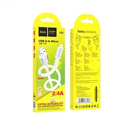 Кабель Hoco X85 Pisces Cable USB to MicroUSB 2A 1m White - мініатюра 2