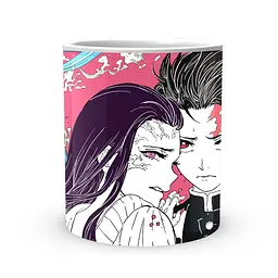 Кружка GeekLand Demon Slayer Клинок, що розсікає демонів Танджиро і Незуко Рожевий фон SL 02.442 - мініатюра 2