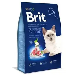 Сухий корм Brit Premium Cat by Nature Sterilized Lamb для стерилізованих котів з ягням 8 кг