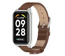 Шкіряний ремінець Mijobs для фітнес браслета Xiaomi Redmi Smart Band 2 Brown - мініатюра 2