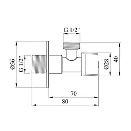 Кран приладовий Kroner KRP Eckventil C201 1/2"х1/2" ЗЗ - мініатюра 2
