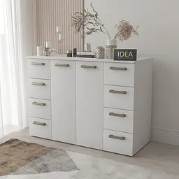 Комод на 8 шухляд з дверима Idea ТКБ-379 Білий