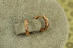 Сережки Xuping Jewelry колечки гранчасті 11 мм золотисті - мініатюра 2