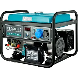 Генератор Синхронний KonnerSohnen KS 7000E G, 230В, 5.5кВт, електростартер, 77.2кг / 5000 Вт / Газ + бензин (KS7000EG) - мініатюра 4