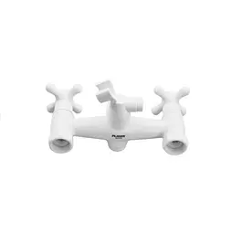 Змішувач для ванни PLAMIX Pablo -140 EURO SET White (з шлангом та лійкою) (PM0670) - мініатюра 3