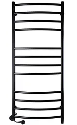 Електрична рушникосушка Unio LDE EL 1200-500-12 BLK Драбинка Дуга Еліт чорна, Чорний матовий, Ліве, Механічний