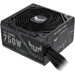 Блок живлення Asus 750 ВтTUF Gaming, Black, 80+ Bronze, Active PFC, 135 мм, 4xMolex / 8xSATA / 4x6+2-pin / 2x4+4-pin / 1x20+4-pin, захист OPP/OVP/UVP/SCP/OCP/OTP (TUF-GAMING-750B)