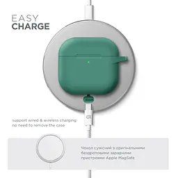 Силіконовий чохол для навушників Apple AirPods 4, Hang Case, зелений, ультратонкий захисний кейс товщиною 2 мм, захист від подряпин, пилу та ударів, компактний, з карабіном для кріплення, ArmorStandart (ARM81289) - мініатюра 7