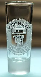Скляна чарка 60мл ФК Манчестер Юнайтед FC Manchester United з гравіюванням подарунок   футбольна стопка