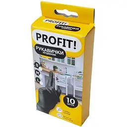Рукавички нітрилові Profit! L 10 шт Чорна
