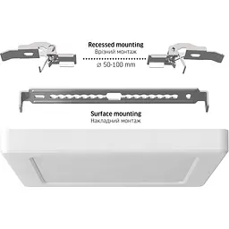 Світильник LED Videx квадратний DL6S 12W 3000K-4000K-6500K White (VL-DL6S-12CW) - мініатюра 4