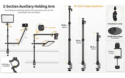 Штатив - тримач Ulanzi Vijim Removable universal arm table top light stand (UV-2685 LS11) - мініатюра 7