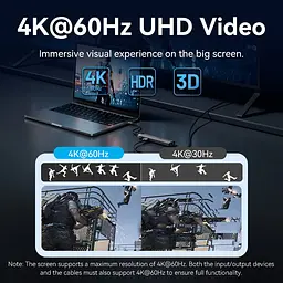 Док-станція USB3.2 Type-C --> HDMI 60Hz/USB 3.0/USB2.0/RJ45/SD/TF/PD 100W Hub 8-in-1 Vention - мініатюра 5
