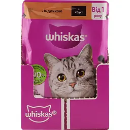 Вологий корм для котів Whiskas з індичкою в соусі 85 г - мініатюра 3