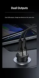 Автомобільний зарядний пристрій Usams C20 Mini dual USB 2.4A Black [53788] - мініатюра 2