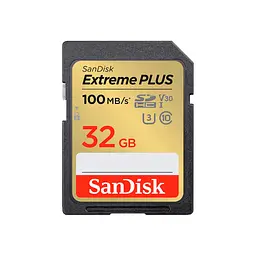 Карта пам'яті SanDisk 32GB SDXC class 10 Extreme PLUS (SDSDXWT-032G-GNCIN) - мініатюра 1