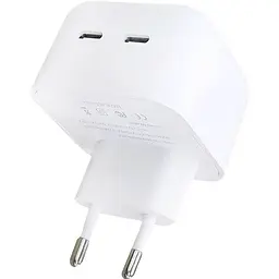Мережевий зарядний пристрій No Brand Dual Type‑C PD25W/PD25W Total 50W White (33125_2955847)