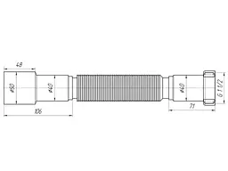 Гнучка труба для сифона Bakimay PL 1305 ⌀ 40х40/50 мм 30412 - мініатюра 2