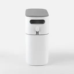 Відро для сміття МВМ My Home з кришкою вузьке 325x150x320 мм (BIN-22 12L WHITE/GRAY) - мініатюра 2