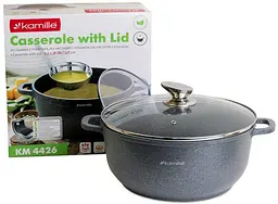 Каструля Landes Grey 6.5л з литими алюмінієвими ручками Kamille Ø28х12,5 см kuh0011242 - мініатюра 7