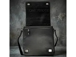 Чоловіча шкіряна сумка Contatto 9207 nero чорна 24×26×10 см TONY PEROTTI sum0029125 - мініатюра 5