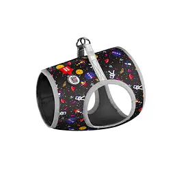 Шлея для собак м'яка Waudog Clothes з QR паспортом, малюнок NASA, S2, 46-50 см, 43-45 см
