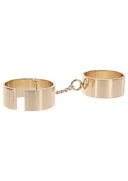 Наручники БДСМ кайданки для фіксації рук TABOOM Slave Wrist Cuffs — металеві, золотисті, аксесуар для пар - мініатюра 7