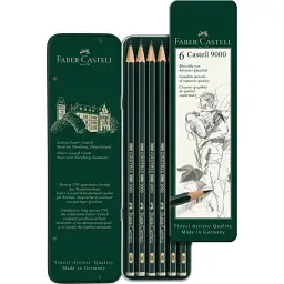 Набір графітних олівців Faber-Castell 119063/ Н-8В у металевій коробці 6 одиниць - мініатюра 2
