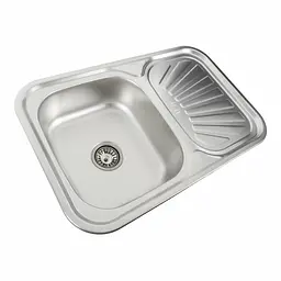 Кухонна мийка з нержавіючої сталі Platinum декор 7549 (0,8/180 мм), R, Decor - мініатюра 7