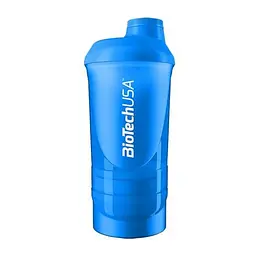Шейкер BioTech Wave + 3in1 600 мл + 2 контейнера (250 мл, 100 мл), Blue