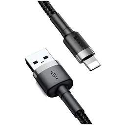 Кабель Baseus Cafule cable Lightning 0.5m 2.4A Gray Black - мініатюра 2
