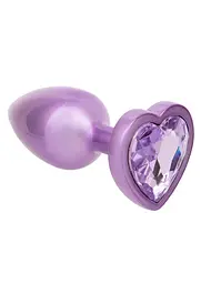 Анальна пробка Calexotics Diamond Heart Plug S, 6 см (фіолетовий) - мініатюра 3