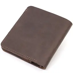 Вінтажне шкіряне портмоне Shvigel 16601 коричневе - мініатюра 2