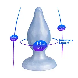 Анальна пробка Silexd Diamond Plug, 9.2 см (блакитний) - мініатюра 4