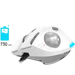 Миша бездротова Zelotes F-33 з трекболом та акумулятором White - мініатюра 4