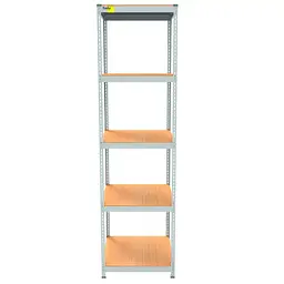 Металевий стелаж Emby Light Series (розмір 2400х600x450мм) 5 полиць ДСП до 100кг Білий - мініатюра 2