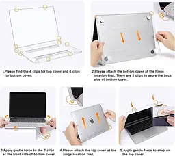 Пластикова накладка HardShell Crystal Case для Apple MacBook Air 13.6` M2 A2681 2022 (Transparent) [76132] - мініатюра 5