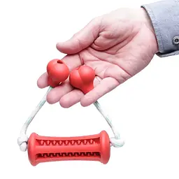 Іграшка для закладки ласощів з мотузкою Derby Rubber Dog Chew Toy Stick, Large Червоний - мініатюра 3